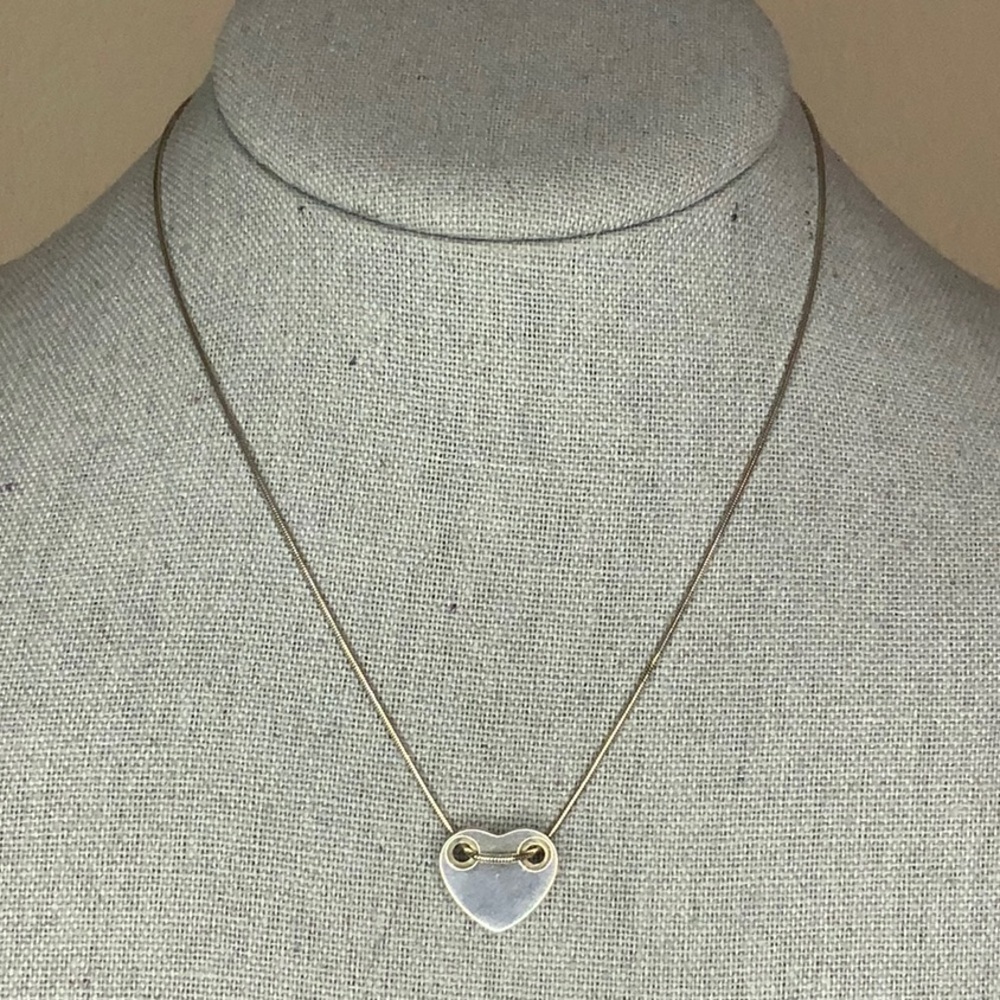 Tiffany&Co. Heart Pendant on a Snake Chain in Sterling Silver (16in)